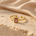 Roselle Solitaire Gold Adjustable Ring