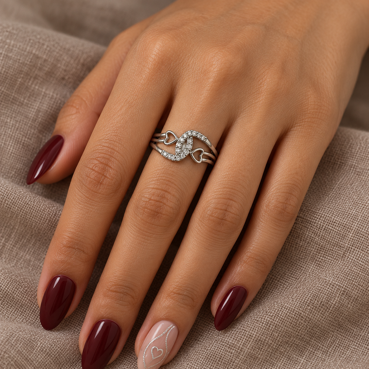 Valerie Heartweave Silver Ring