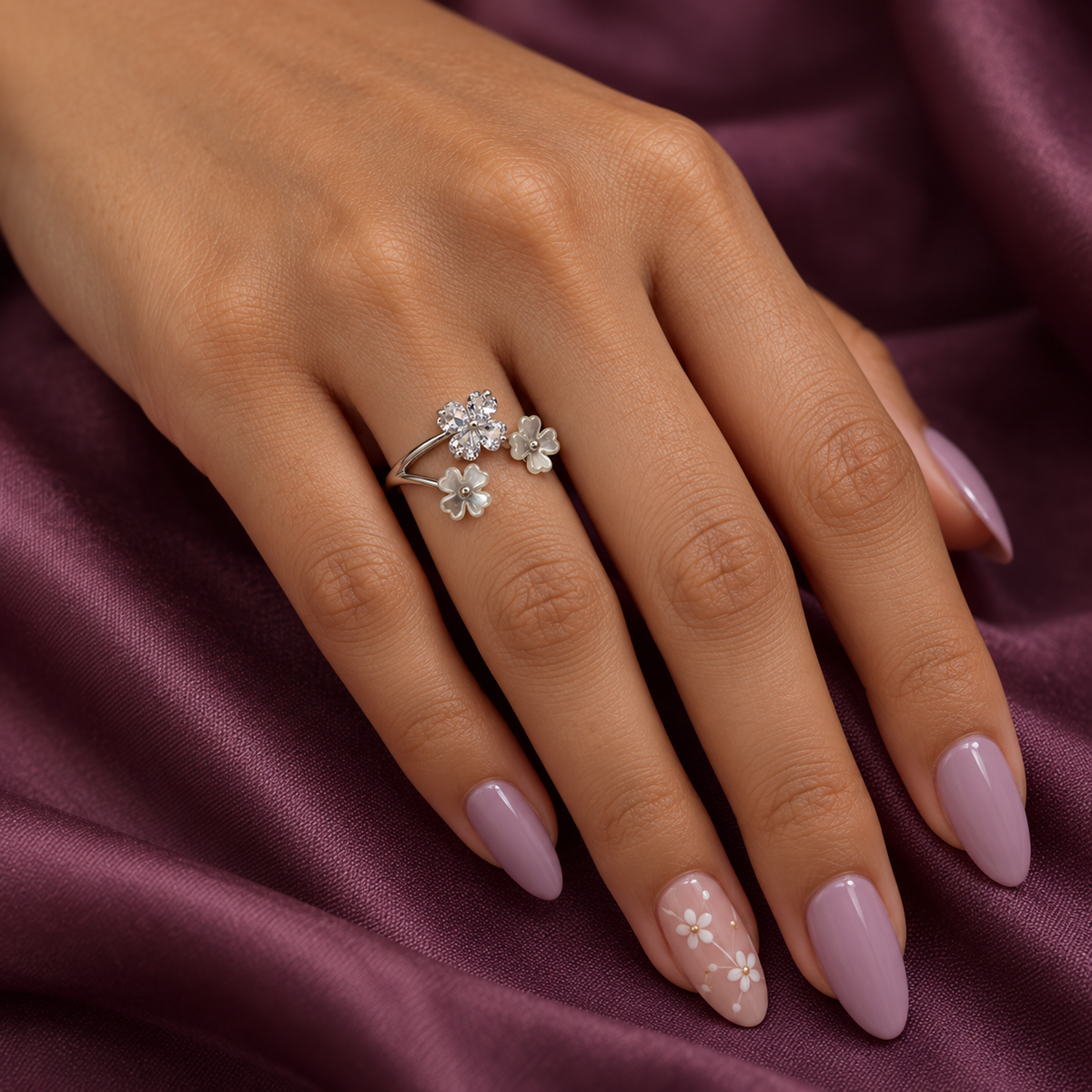 Lumi Moonblossom Silver Ring