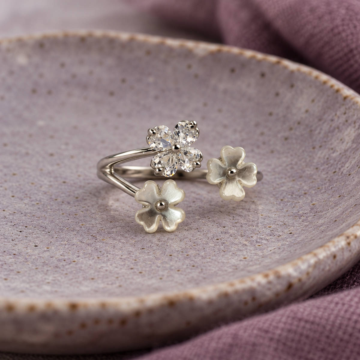 Lumi Moonblossom Silver Ring