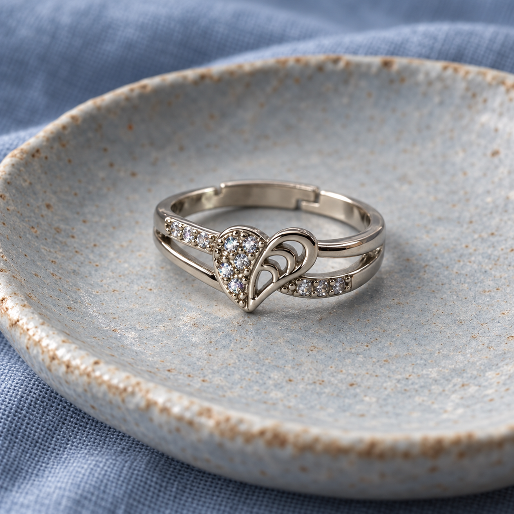 Arielle Heartwave Silver Ring