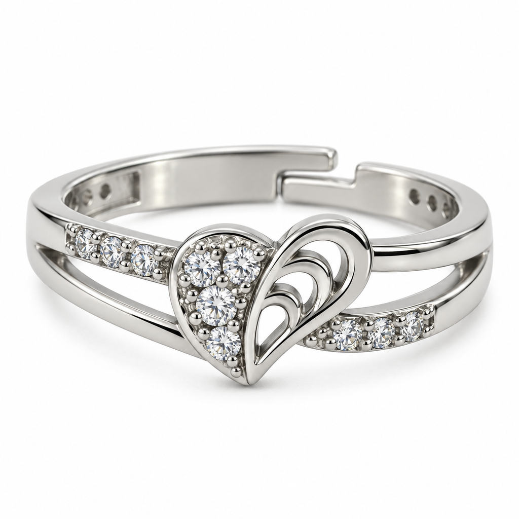 Arielle Heartwave Silver Ring
