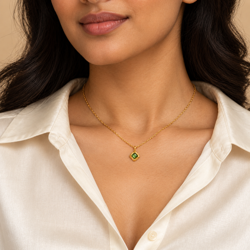 Aurelia Emerald Gold Necklace