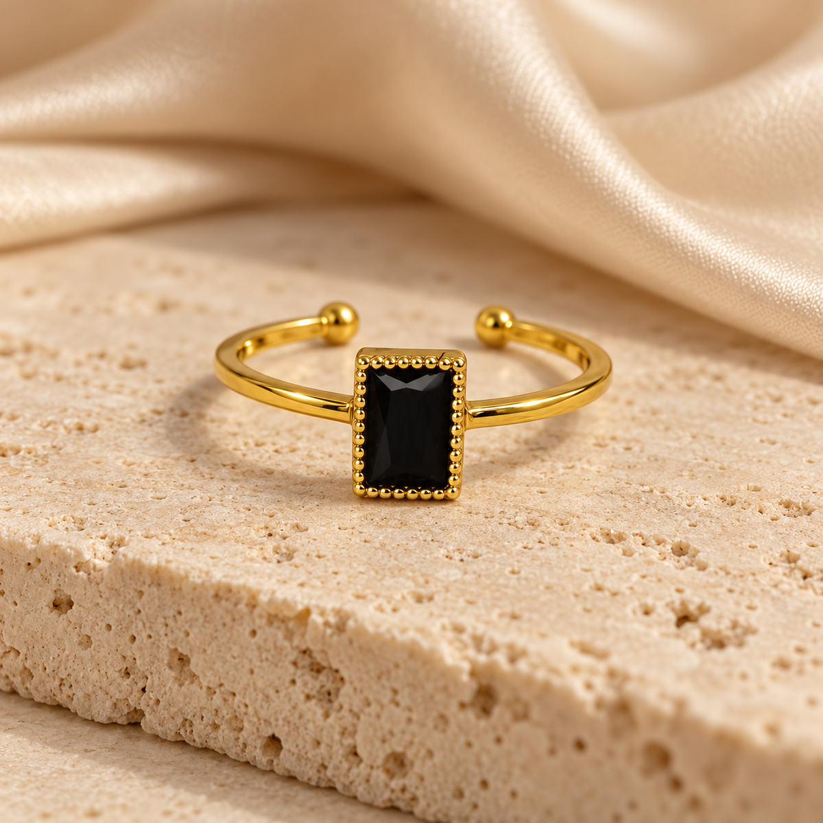 Roselle Solitaire Gold Adjustable Ring