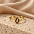 Sienna Champagne Dewdrop Gold Ring