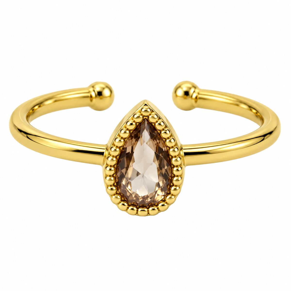 Sienna Champagne Dewdrop Gold Ring