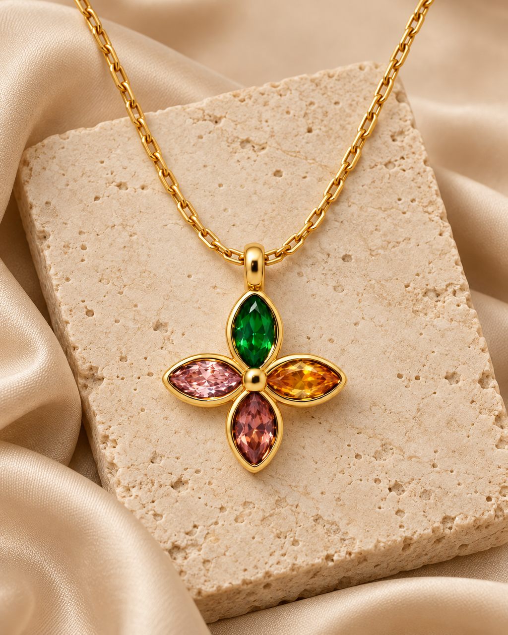 Liora Bloom Multicolour Gold Necklace