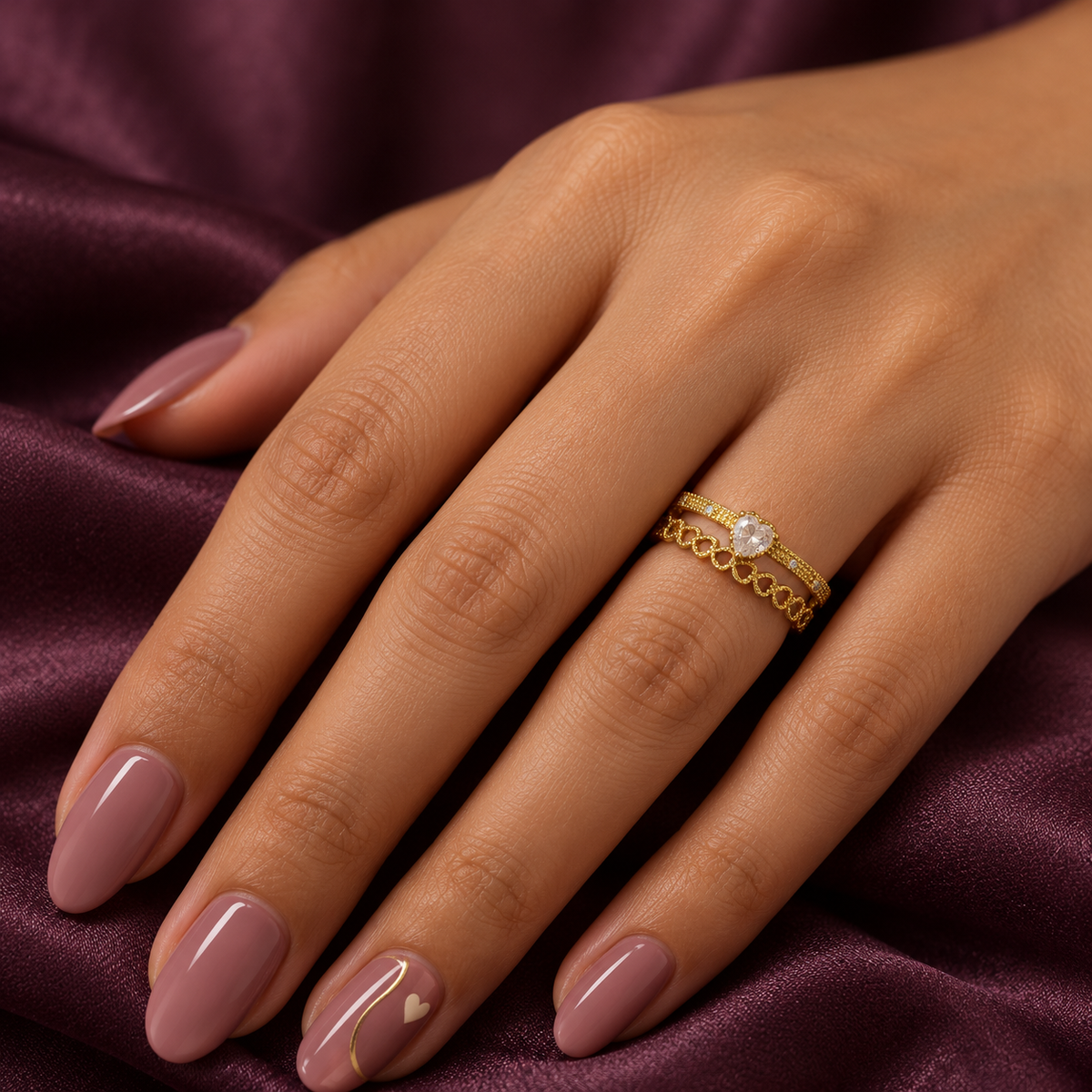 Elodie Heartlace Gold Ring