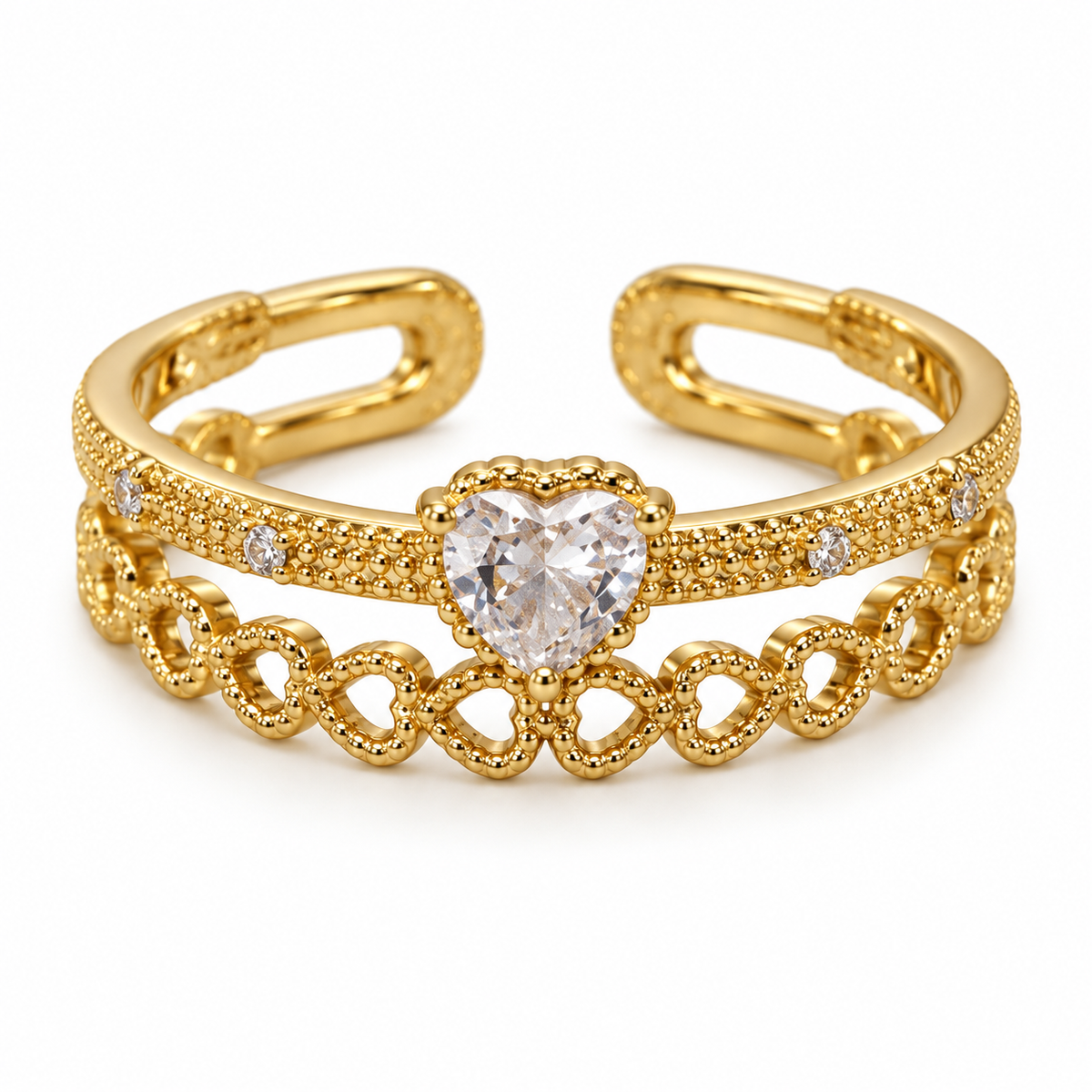 Elodie Heartlace Gold Ring