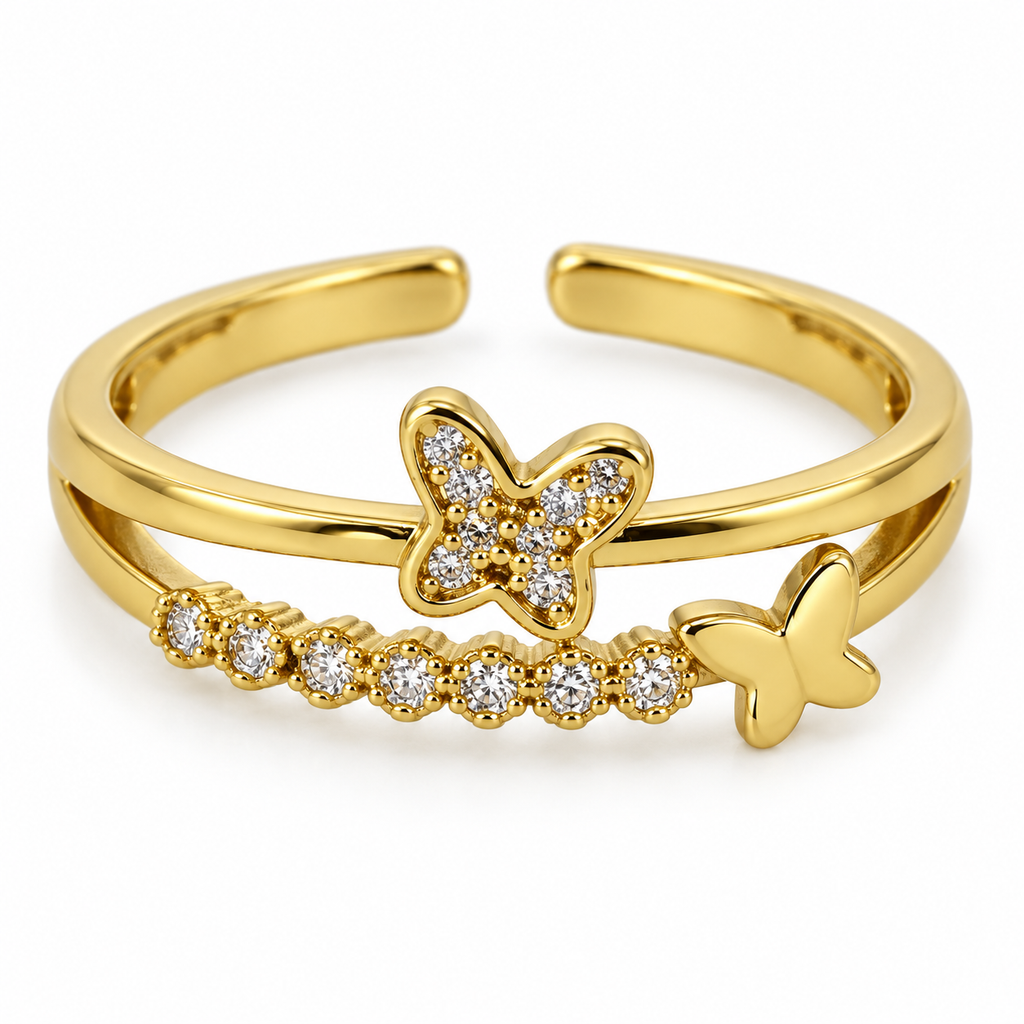 Aveline Butterfly Glow Gold Ring