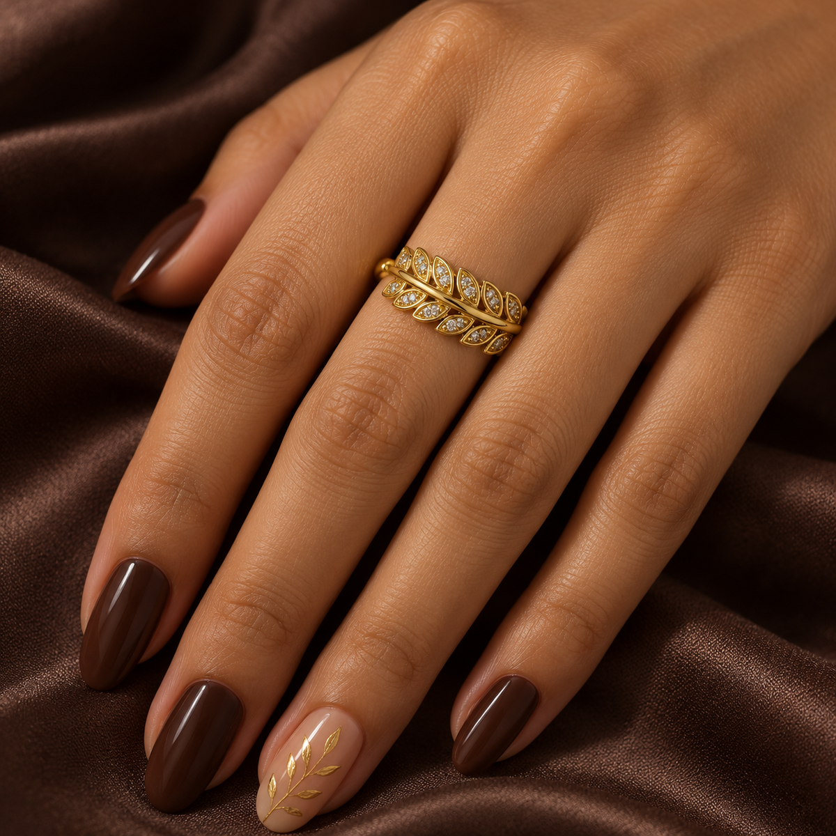 Zaria Leafglow Gold Ring
