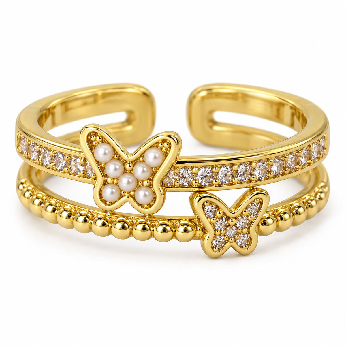 Elina Pearlwing Gold Ring