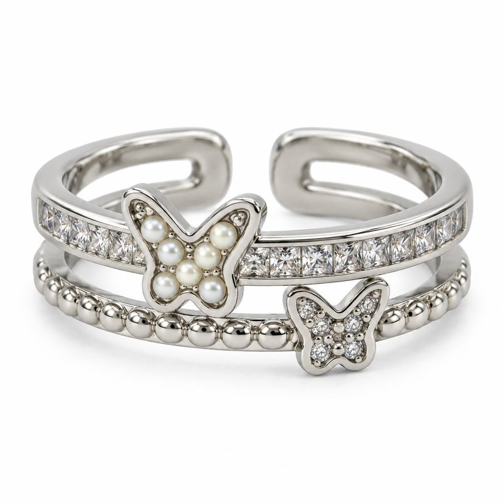 Elina Pearlwing Silver Ring