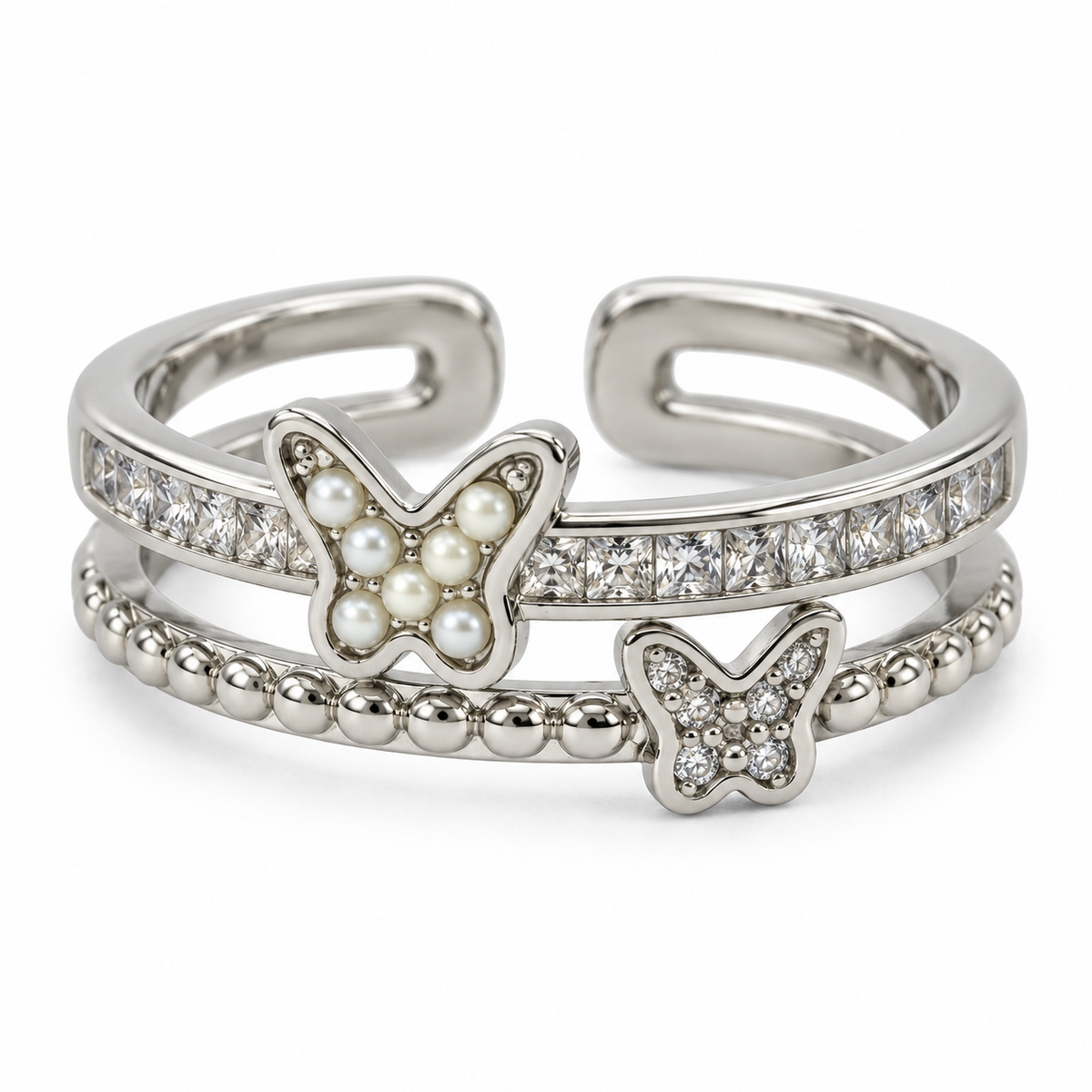 Elina Pearlwing Silver Ring