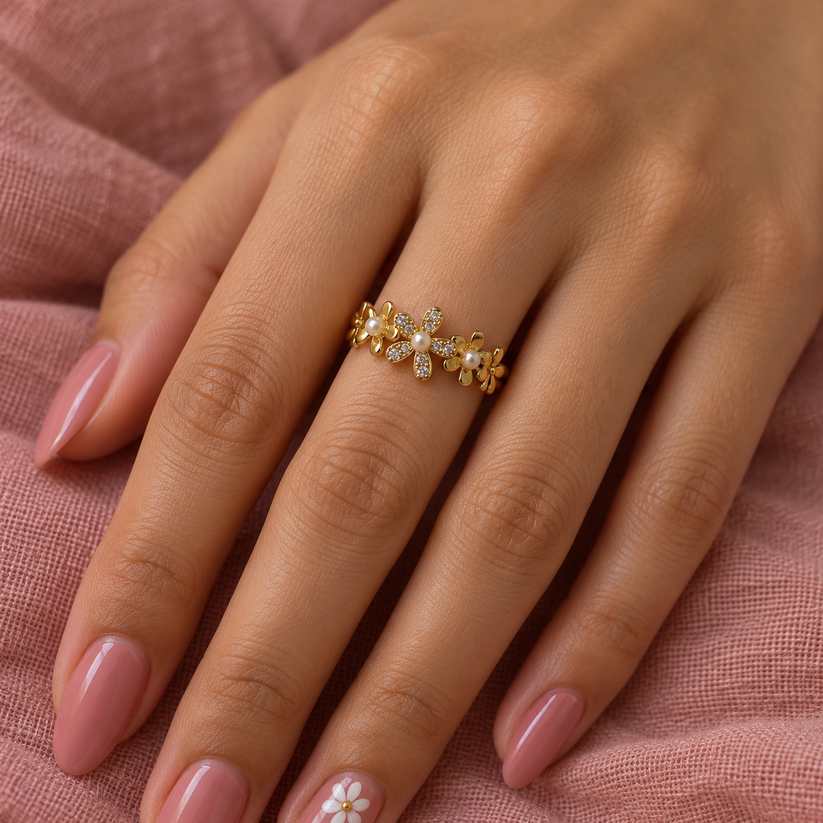 Florina Pearl Garden Gold Ring