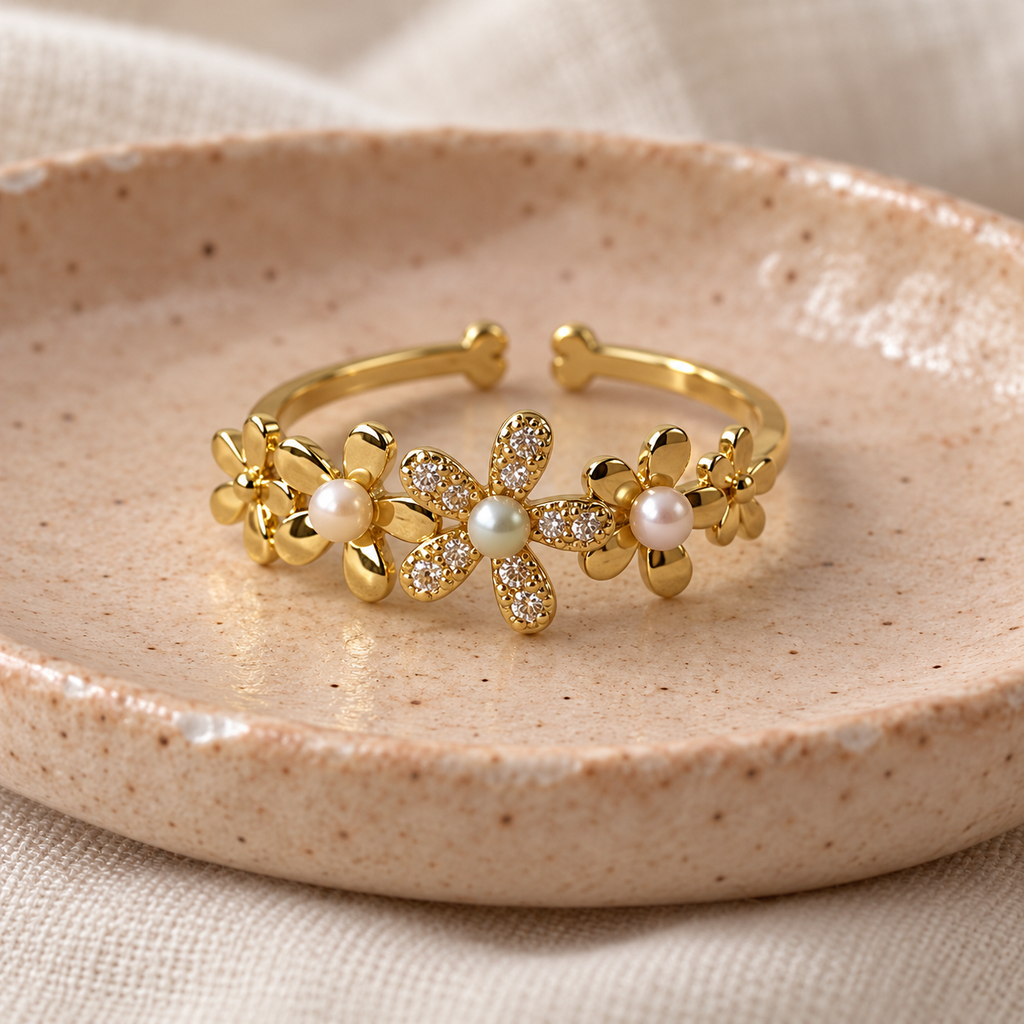 Florina Pearl Garden Gold Ring