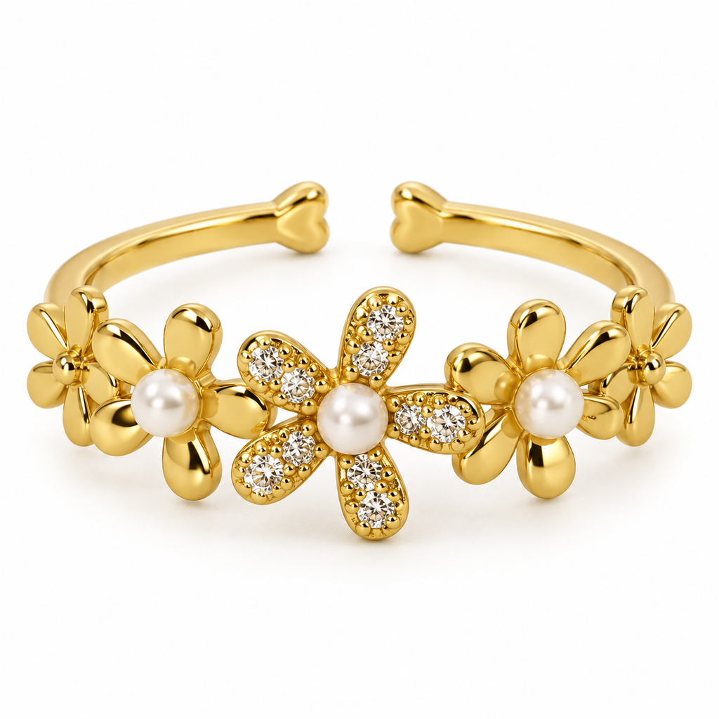 Florina Pearl Garden Gold Ring