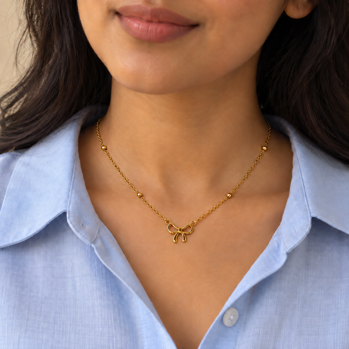 Colette Golden Bow Necklace