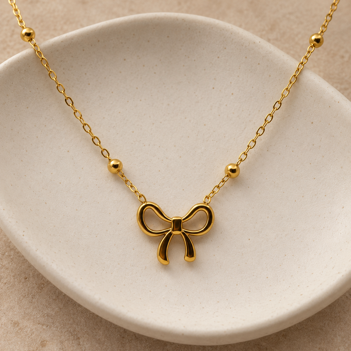 Colette Golden Bow Necklace