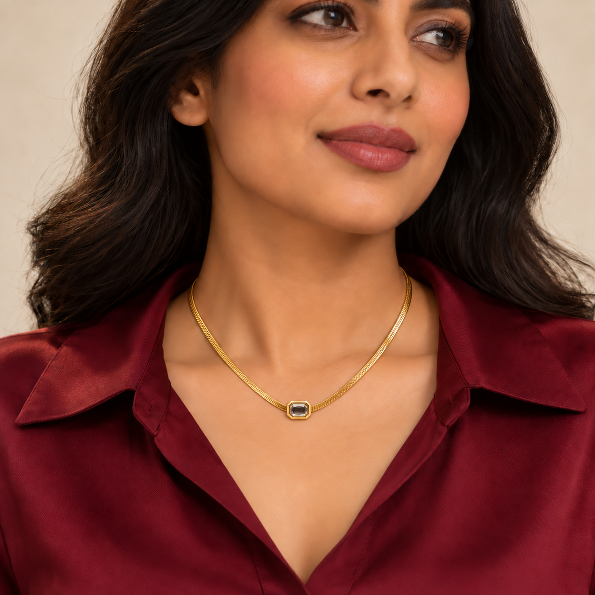 Vesper Smoky Glow Gold Necklace