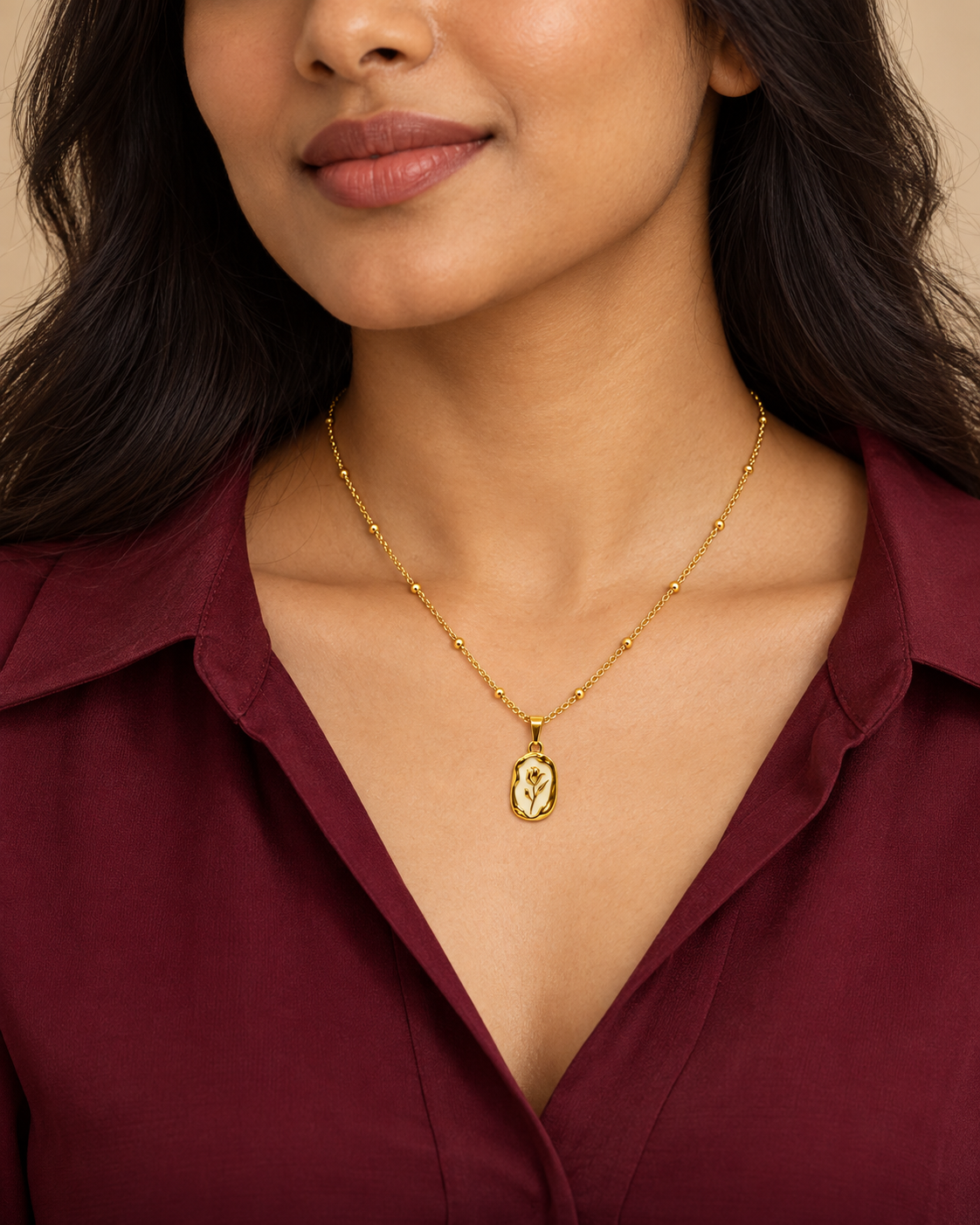 Rosalie Ivory Bloom Gold Necklace