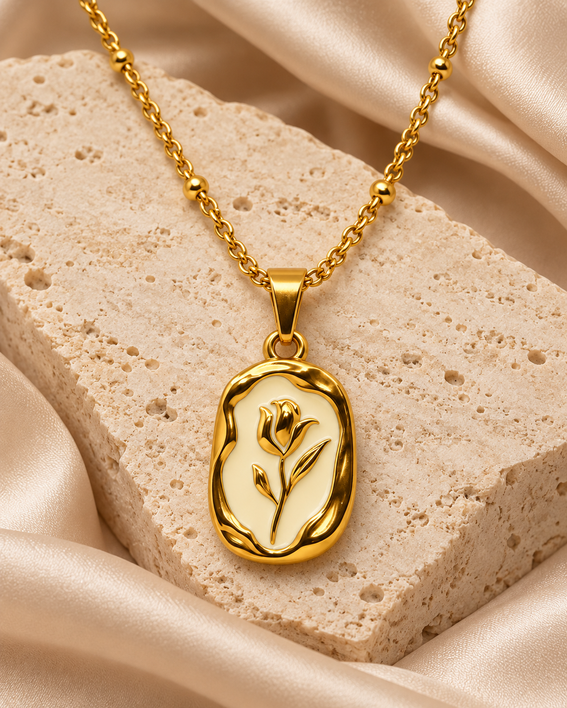 Rosalie Ivory Bloom Gold Necklace