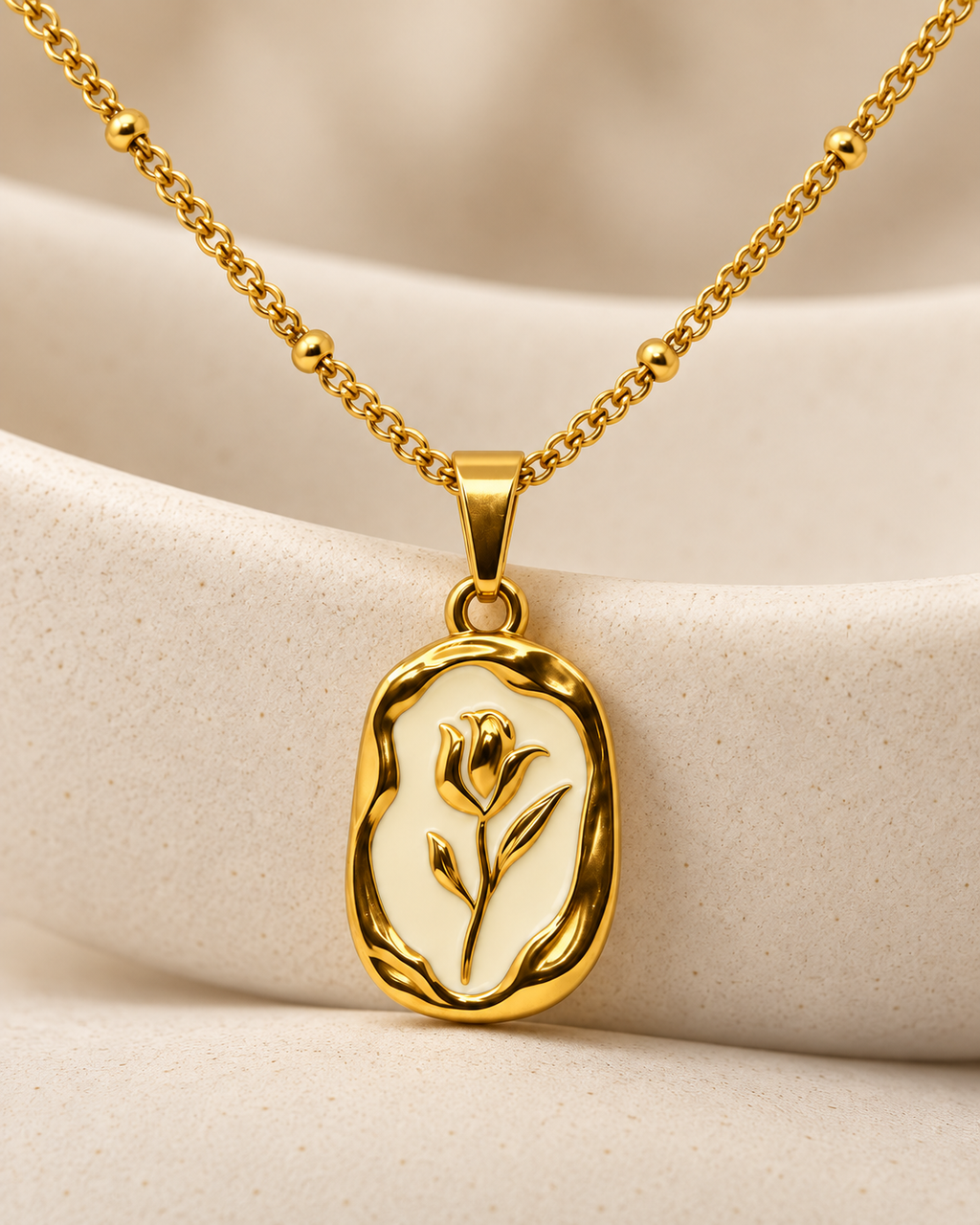 Rosalie Ivory Bloom Gold Necklace