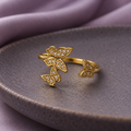 Celina Butterfly Cascade Gold Ring