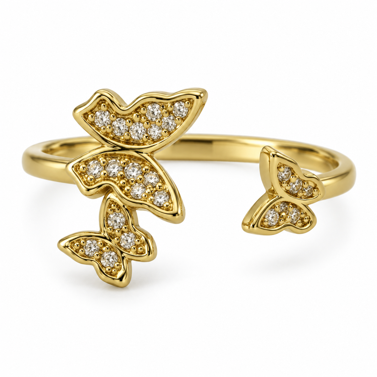 Celina Butterfly Cascade Gold Ring