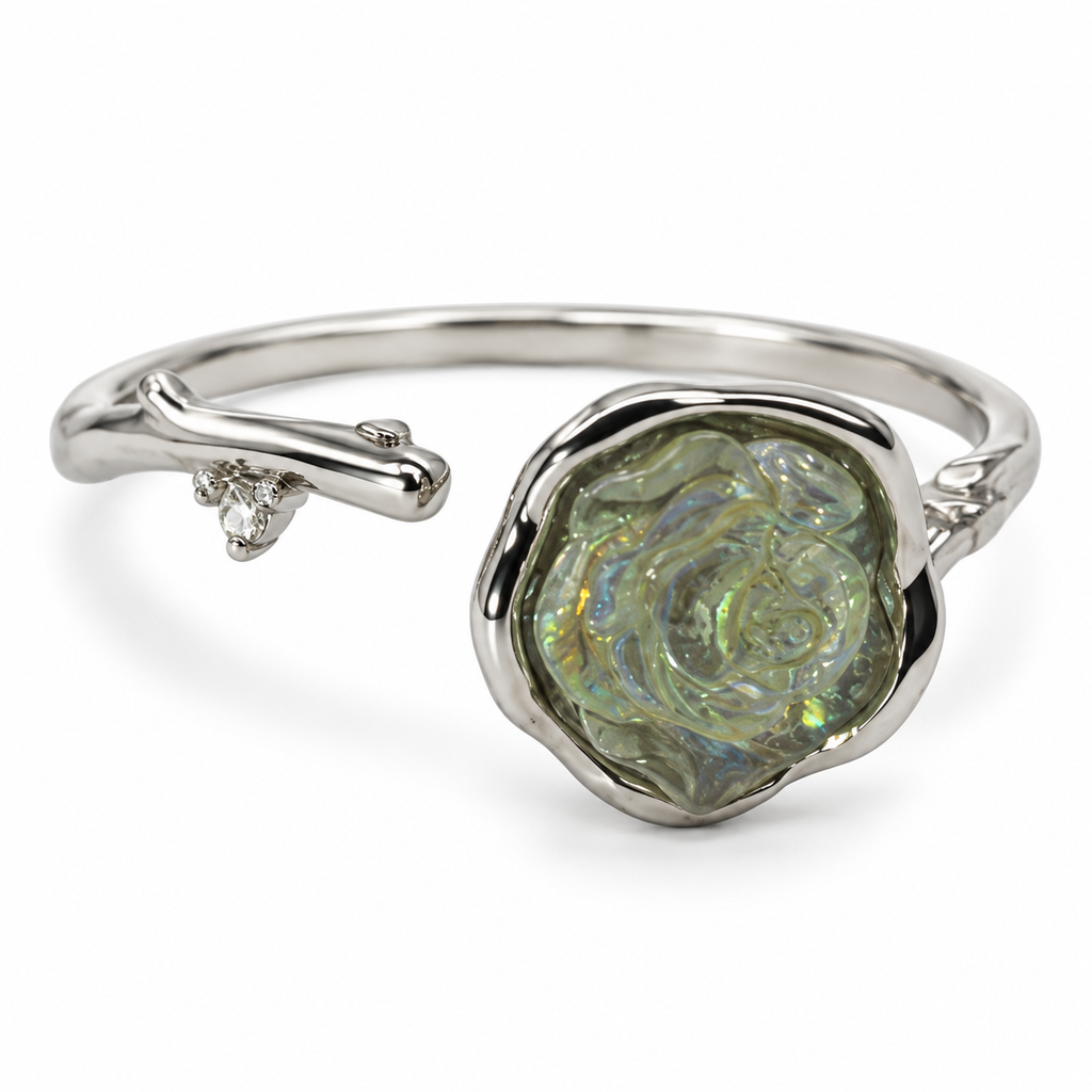 Iris Moonrose Silver Ring