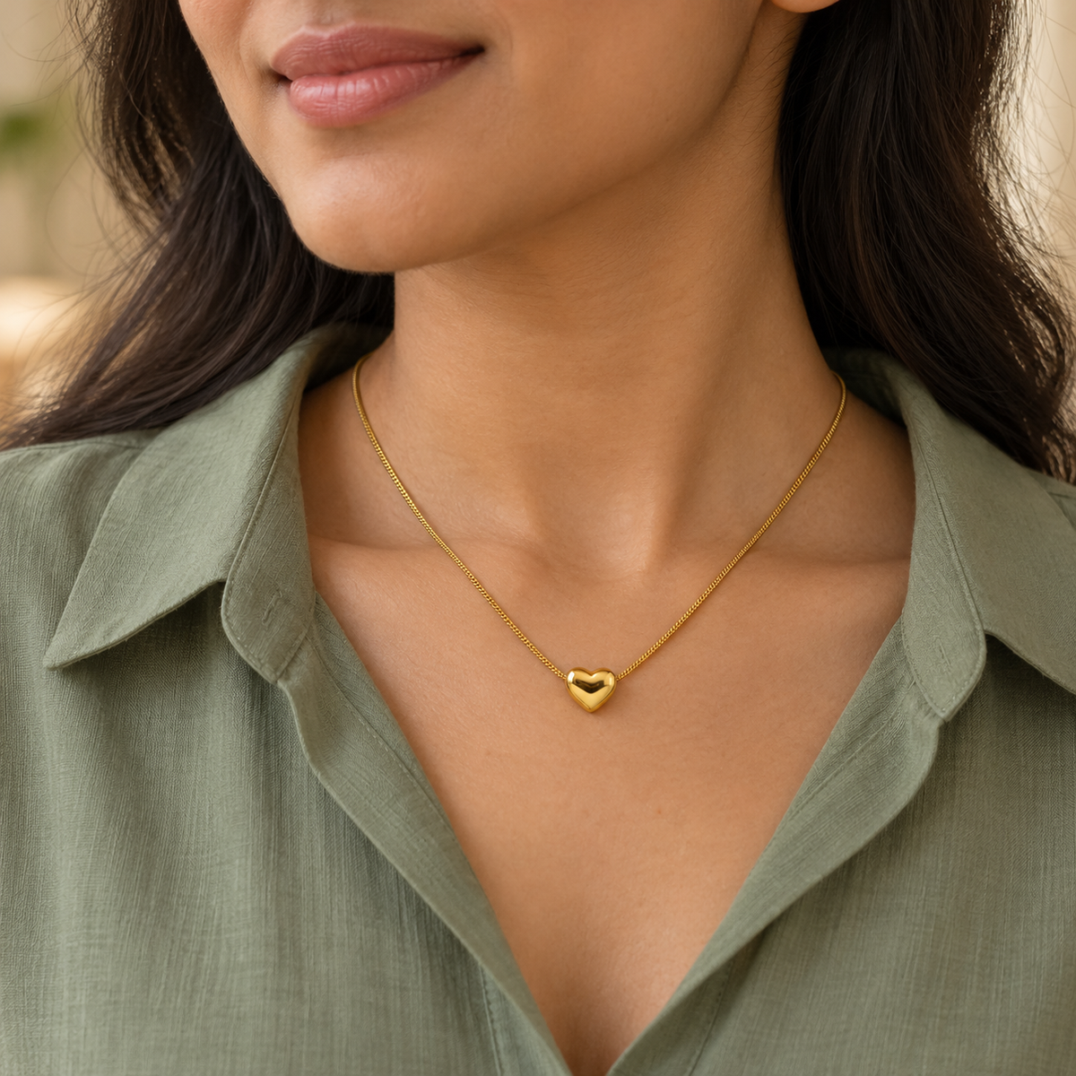 Nola Petite Heart Gold Necklace