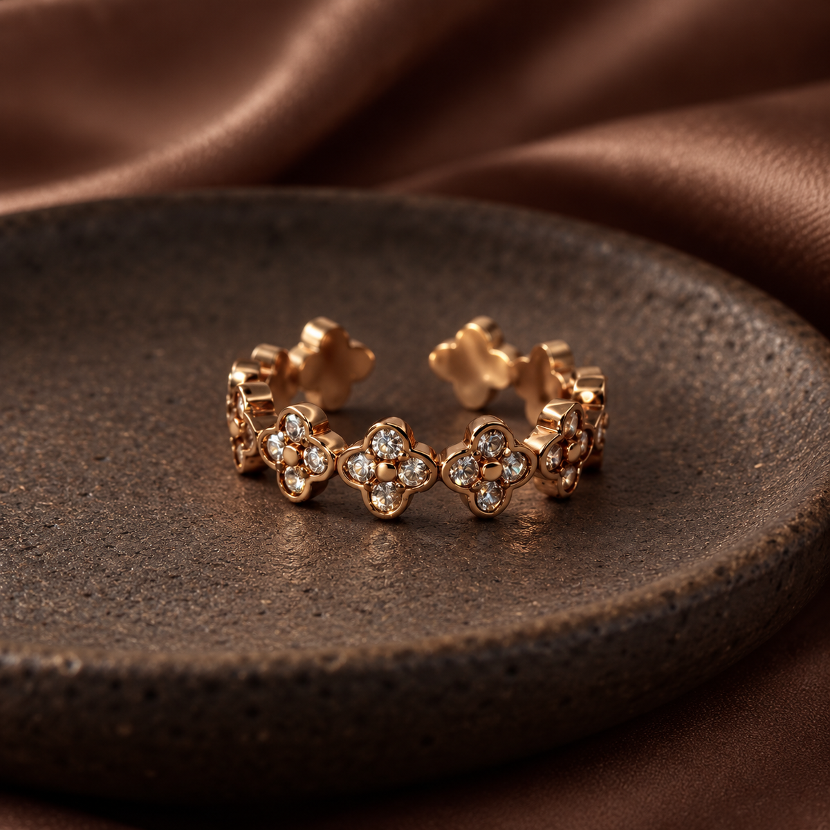 Clovera Rose Gold Adjustable Ring