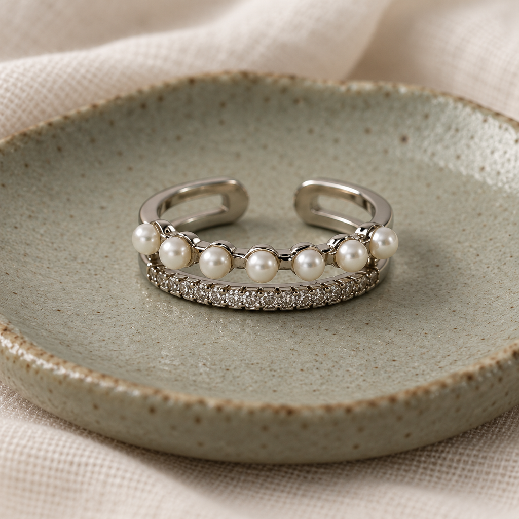 Odette Pearl Harmony Silver Ring
