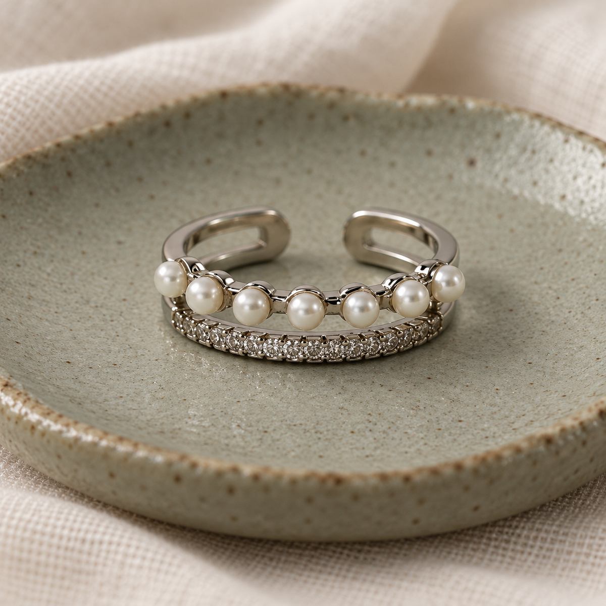 Odette Pearl Harmony Silver Ring