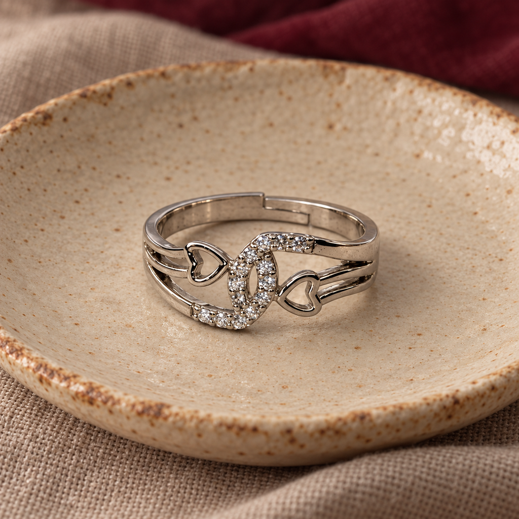 Valerie Heartweave Silver Ring
