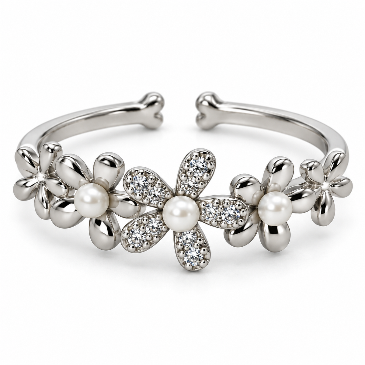 Florina Pearl Garden Silver Ring