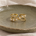 Noelle Pearl Embrace Gold Ring
